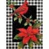 New 😍 Evergreen White & Black Buffalo Check Cardinal & Holly Outdoor Flag ❤️