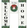 Buy 🌟 Evergreen White & Green 'Welcome Home' Holiday Wreath Door Banner Set ⌛