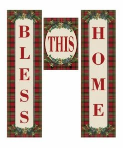 Promo 🧨 Evergreen ❄ Christmas 'Bless This Home' Door Banner Kit 👏