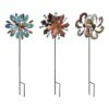 Cheap ⭐ Evergreen Brown & Teal Mini Pinwheel Garden Stake - Set Of Three 💯