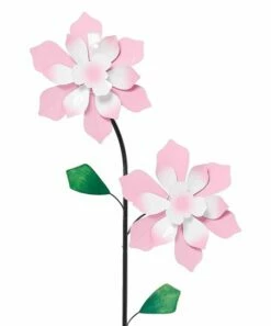 Best Sale 😉 Evergreen Pink & Green Double Flower Pinwheel Garden Stake 😉