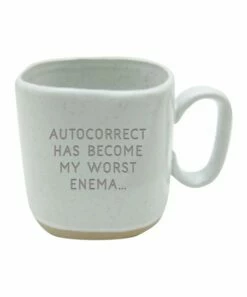 Budget 🛒 Evergreen White 'Autocorrect Has Become My Worst Enema' Mug 🔔