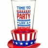 Discount ⌛ Evergreen Red & Blue 'Party Like A Patriot' Pint Glass & Coaster 👍