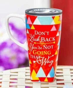 Discount 😀 Evergreen Red & Blue 'Don't Look Back' 17-Oz. Travel Mug 💯