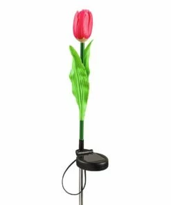 New π Evergreen Pink Floral Solar Garden Stake π