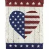 Brand new 😀 Evergreen Stars & Stripes Heart Quilted Garden Flag 🌟