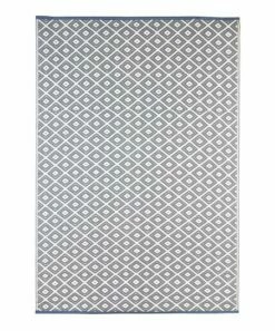 Cheap ⭐ Evergreen Gray & White Diamond Reversible Weather-Resistant Rug 👍