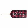 Budget 👏 Evergreen Red Buffalo Check 'Holidays' Reversible Gift Tag Door Hanger ✔️