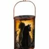 Brand new 😍 Evergreen Brown & Black Cat Hand-Painted Solar Glass Lantern ⌛
