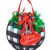 Best reviews of ❤️ Evergreen Black & Red Buffalo Check 'Merry ❄ Christmas' Ornament Door Hanger 🥰