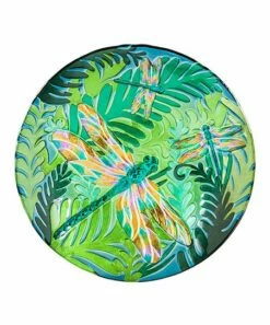Discount ❤️ Evergreen Iridescent Dragonfly Glass Birdbath 🛒