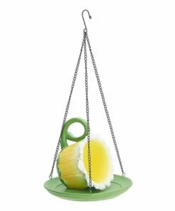 Brand new 👏 Evergreen Red Teacup Hanging Bird Feeder 🥰